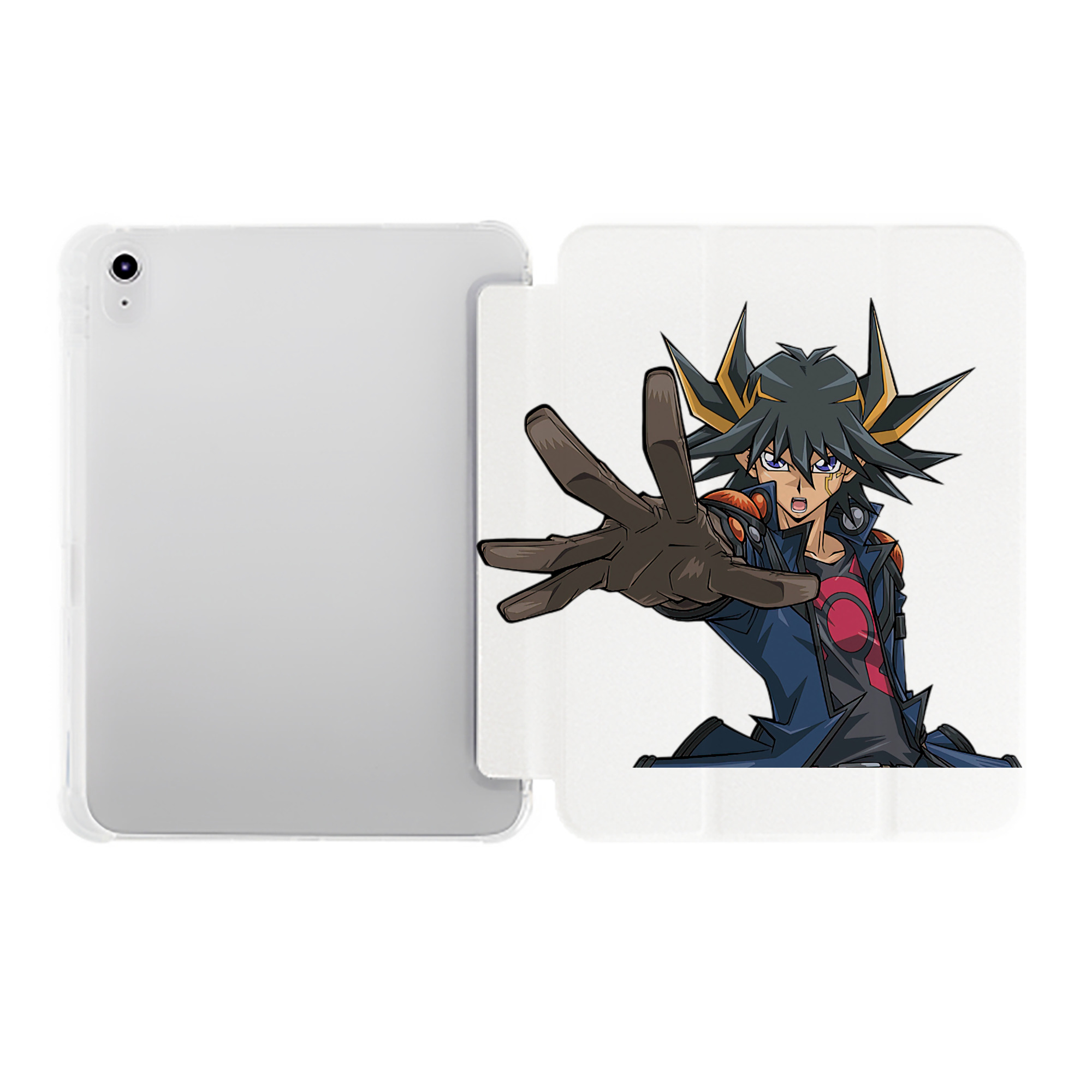 （画像用） 遊☆戯☆王 Yu-Gi-Oh! IPad ケース ペン収納付き 三つ折りスタンド PUレザー×シリコン 対応機種9.5/10.5/10.9インチ